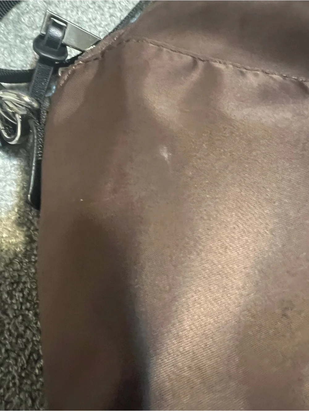 Velvet Brown Satin-Lined Handbag